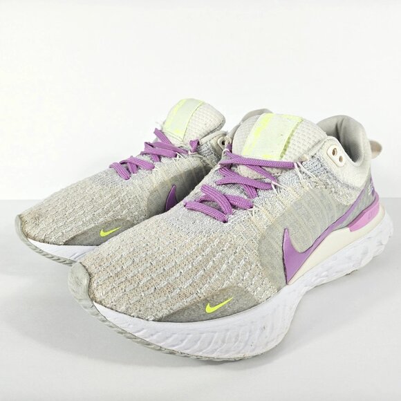 Nike React Infinity Run Flyknit 3 Womens 6.5 White Pink Running Shoes DZ3016-100 - Picture 4 of 16
